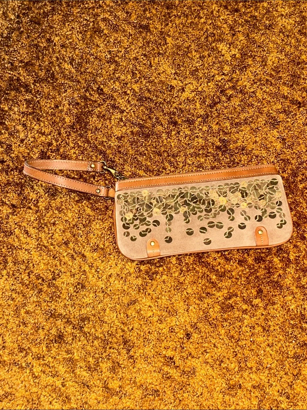 Brown Floral Wristlet Clutch - Women Bags